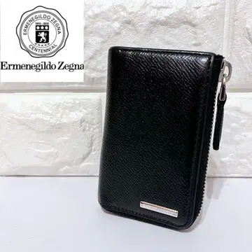 Ermenegildo zegna L자 지퍼 가죽 4연 키케이스