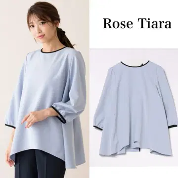 미사용급 2024 Rose Tiara 더블 크로스 A라인 블라우스 블루