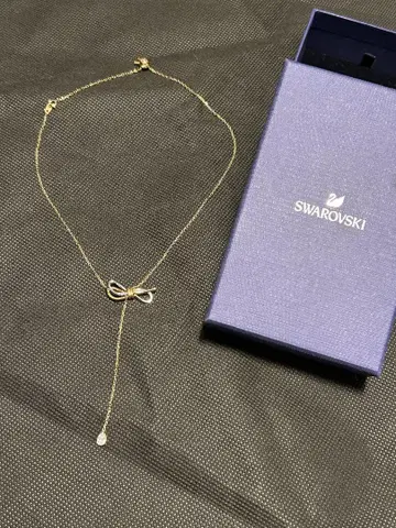 스와로브스키 lifelong Bow Y자형 리본형 목걸이