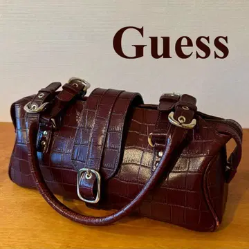 GUESS 악어 핸드백 버건디 y2k