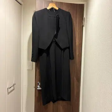 블랙 상복 긴팔 드레스