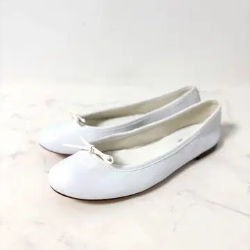 새상품급 레페토 37 샌드 플랫슈즈 가죽 화이트