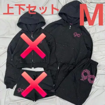 9090girl 셋업 Logo Glitter Hoodie 팬츠