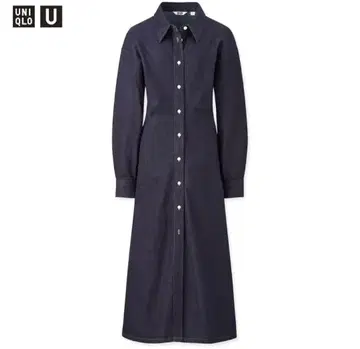 UNIQLO U 데님 롱 셔츠 원피스