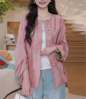 [ 미사용 새상품 ] 멋스러운 실크 양면 착용 차이나 스타일 가디건