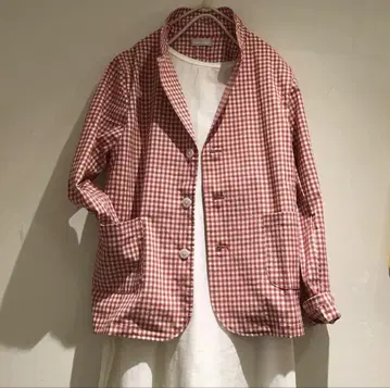 hananoki 오리지널 깅엄 체크 자켓