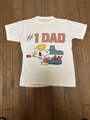 80s SNOOPY #1 DAD 티셔츠 빈티지 스누피 티