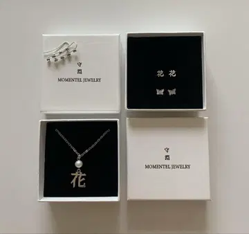 MOMENTEL JEWELRY 꽃 목걸이 꽃 귀걸이 나비 귀걸이