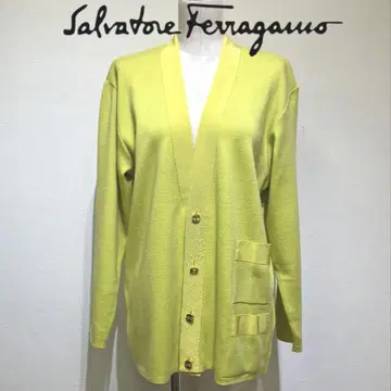 Salvatore Ferragamo 가디건 사이즈 M 울 골드 버튼