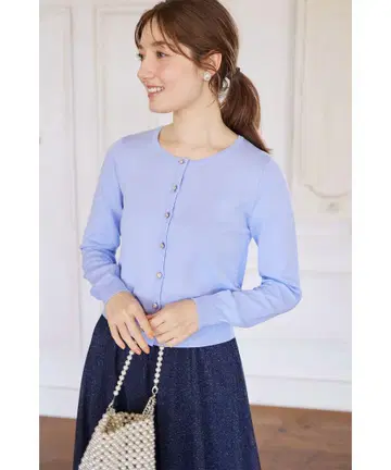tocco closet UV컷 초강연 클리어 비쥬 버튼 가디건