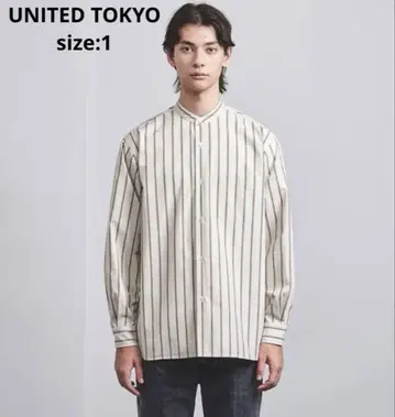 UNITED TOKYO 큐프라 코튼 밴드 카라 셔츠