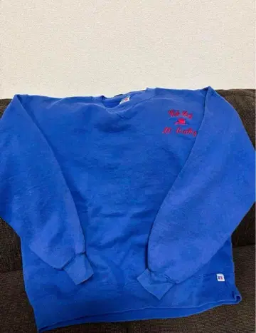 러셀 애슬레틱 맨투맨 usa L 블루 90s 앞V 칼리지