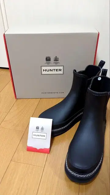 HUNTER 블랙 첼시 부츠
