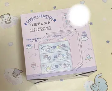 산리오 3단 서랍장 마론 크림 키키라라 키티 마이멜로디 쿠로미