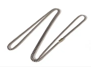 NEW 훈가공 실버 공 체인 925 목걸이 76cm