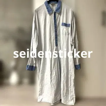 독일제 seidensticker 바이컬러 드레스 셔츠 민트 블루