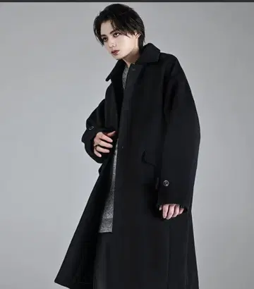 ADRER 비버 멜톤 오버 스텐카라 코트 / 블랙 / s