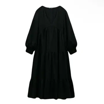 ZARA V넥 롱 플레어 원피스