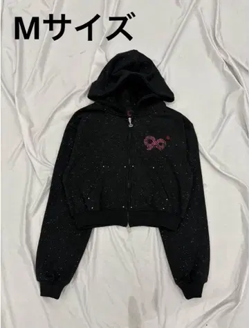 9090 girl 90 로고 글리터 집 후디 M