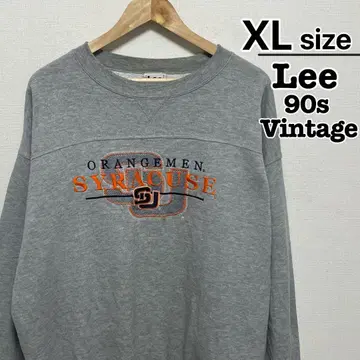 90s Lee 맨투맨 XL 그레이 시라큐스 오렌지 자수 구제 의류