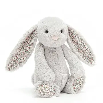 jellycat 미디엄 블라썸 실버버니 꽃무늬 그레이