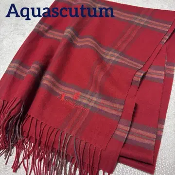Aquascutum 아쿠아 스큐텀 새상품급 울 스톨 대형 체크 무늬