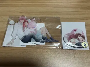 핑크와 하바네로 복권 메이트 아크릴 스탠드 캔뱃지 세트
