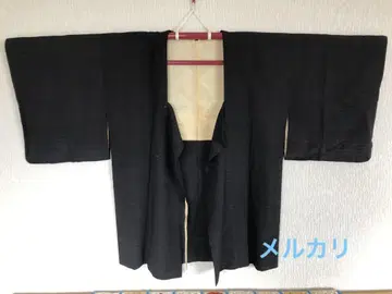 블랙 기모노 꽃 무늬 안쪽 겉옷 순수 실크