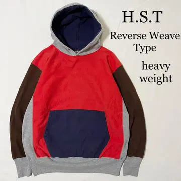 H.S.T 크레이지 패턴 리버스 위브 맨투맨 풀오버 후드티