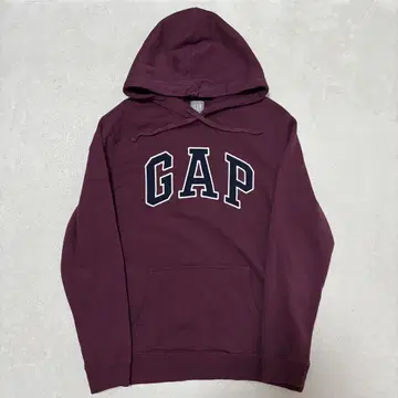 갭 GAP 로고 후드티 속기모 맨투맨 버건디 L 사이즈