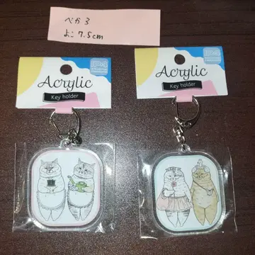 고양이 캐릭터 아크릴 키링 2개 세트 세상에서 가장 신기한 고양이 세계