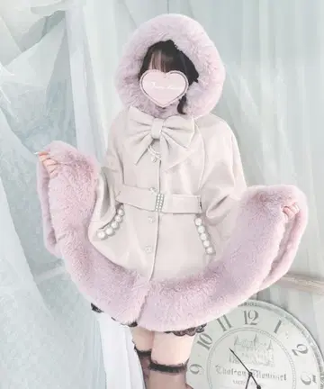 Princess Melody 벨트 포함 케이프 코트 판초