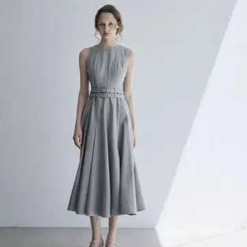 로브 블랑 Double-belted Melange Dress S 사이즈