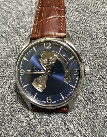 해밀턴 재즈 마스터 오픈 하트 H32705141 블루 남성용 시계