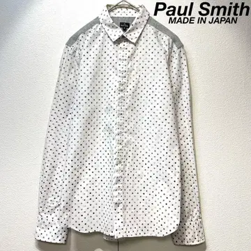 레어 Paul Smith 고급 도트 올 패턴 도킹 디자인 셔츠 S