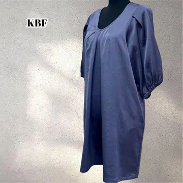 KBF 벌룬 슬리브 튜닉 깔끔한 반팔 새틴 원단 5598