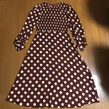 [ 새상품급 ] ZARA 자라 보타이 도트 셔츠 롱 원피스 S 사이즈