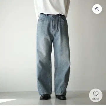 워시드 청바지 B1063 데님 bonbon 와이드 데님