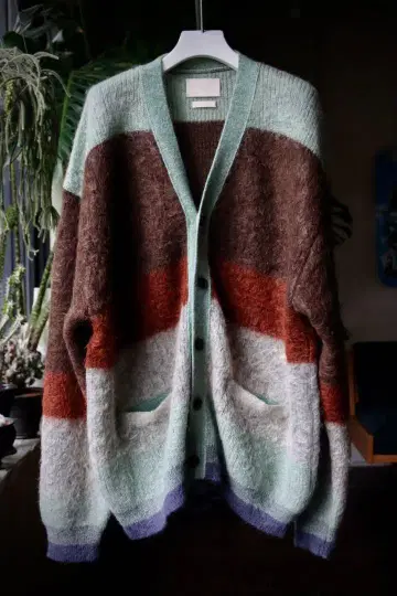 YOKE 23AW MOHAIR BORDER CARDIGAN