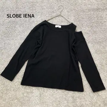 [ SLOBE IENA ] 원숄더풍 어깨 트임 긴팔 티셔츠 블랙