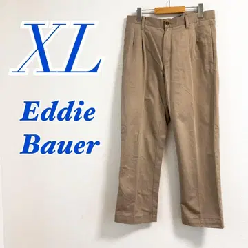 Eddie Bauer XL 베이지 슬랙스 치노 팬츠 턱 남성용