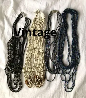 빈티지 비즈 목걸이 4개 묶음 판매 롱 목걸이