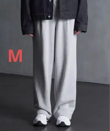 CALLNE LNEpt910 1턱 와이드 스웨트 팬츠 그레이 M