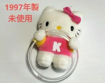 헤이세이 레트로 미사용 헬로키티 봉제 인형 행거 손수건 키티