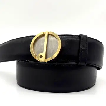 dunhill 벨트 D 로고 골드 금장 장식 가죽 블랙