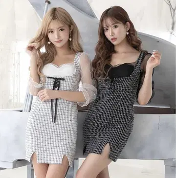 Tika 체크 무늬 미니 드레스