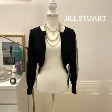 [ 2만 엔 ] JILL STUART 실크 혼방 니트 튤 가디건