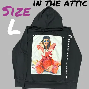 in the attic 걸 프린트 풀오버 후드티 L 사이즈