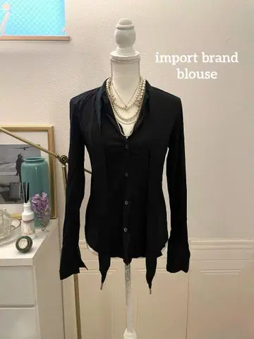 [ 3만 엔 ] import brand 리본 디자인 블라우스