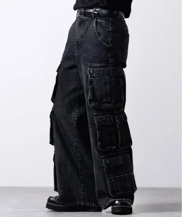 [ CLEL / 클레일 ] 데님 카고 팬츠 블랙 즉시 구매